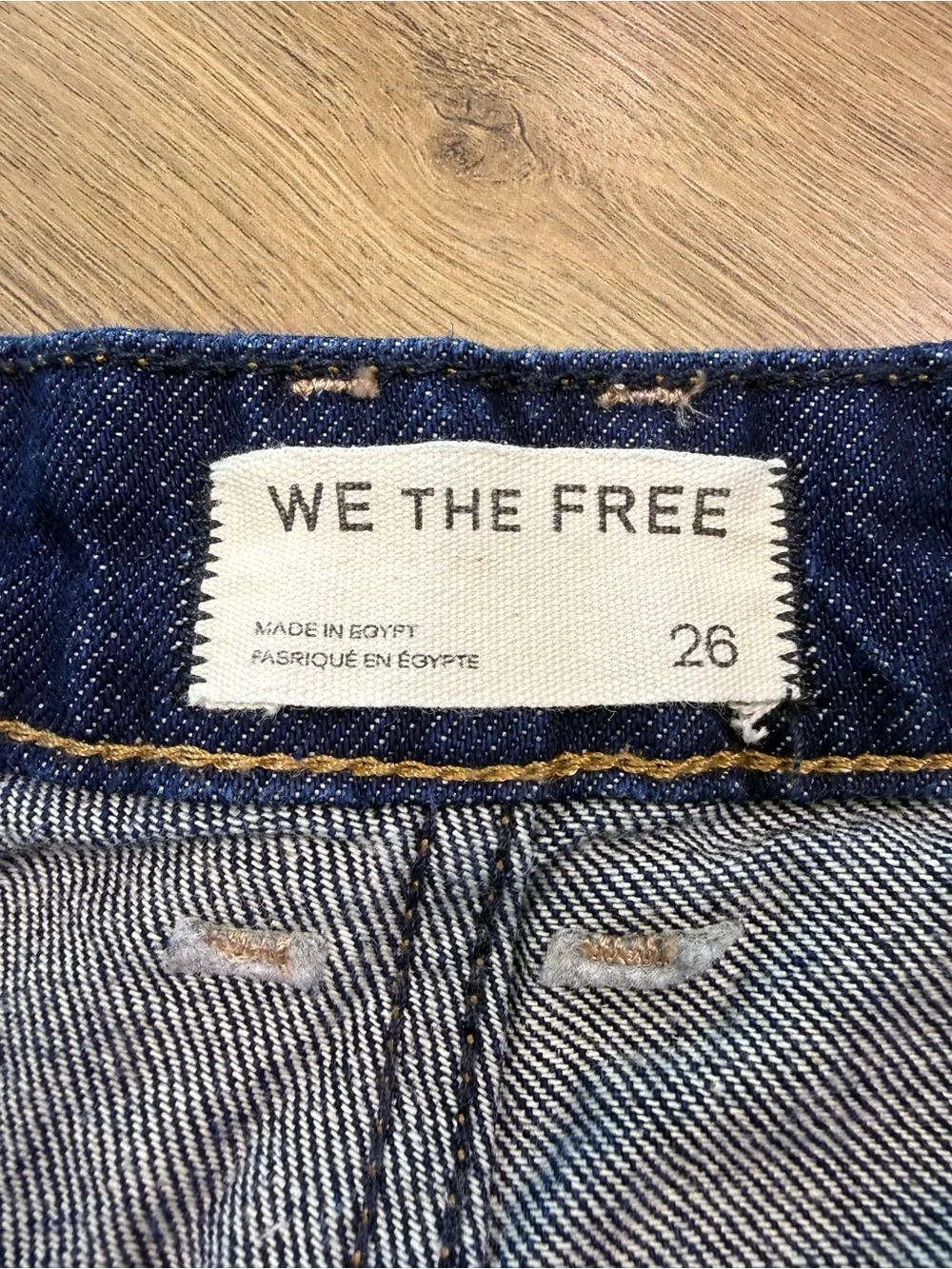 Free People We The Free Backstage Relaxed Cropped Jeans Bow Leg Dark Wash Sz 26